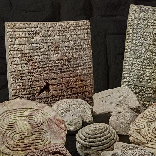 Collection of carved stone divination objects; photo by Klaus Wagensonner