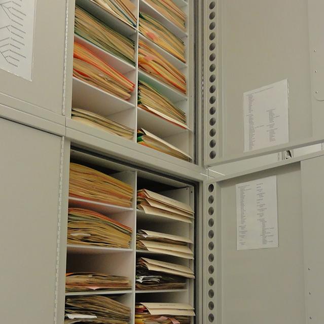 A storage cabinet full of Herbarium objects