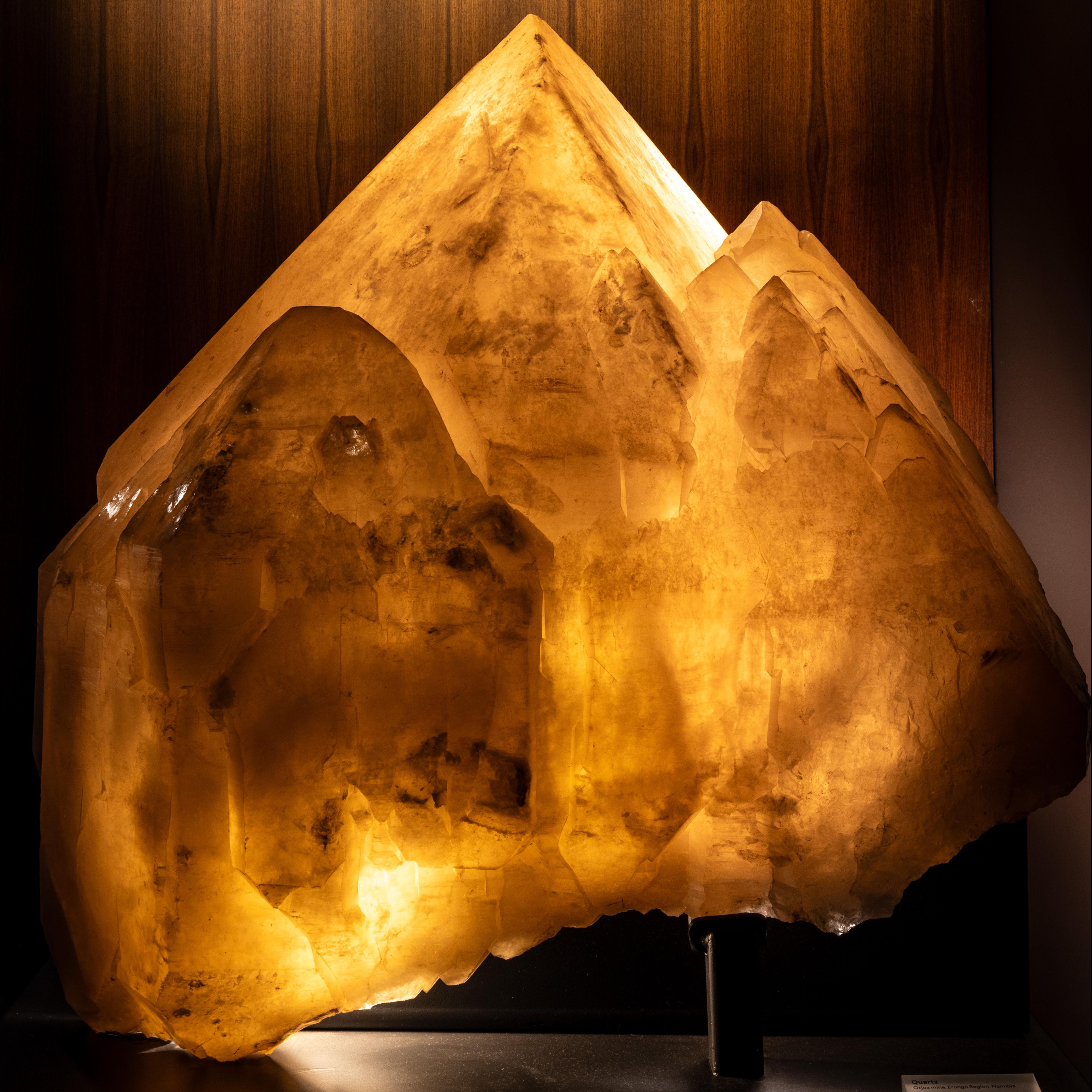 A quartz at the entrance of David Friend Hall, Yale Peabody Museum