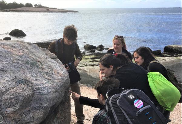 Emily leading students at Horse Island