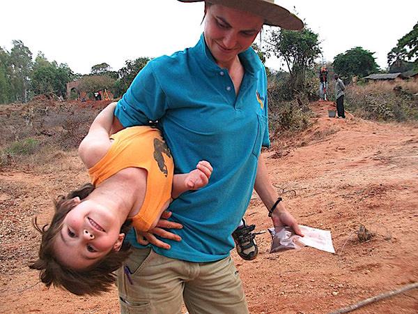 Jessica Thompson with her son in Malawi; credit: Jessica Thompson