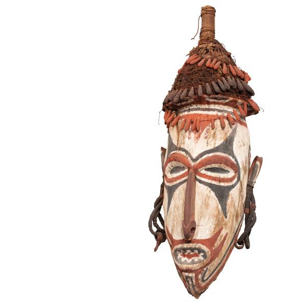 Mask, Tago; Tami Islands, Huon Gulf, Morobe Province, Papua New Guinea; photo credit: Nathan Utrup/Yale Peabody Museum